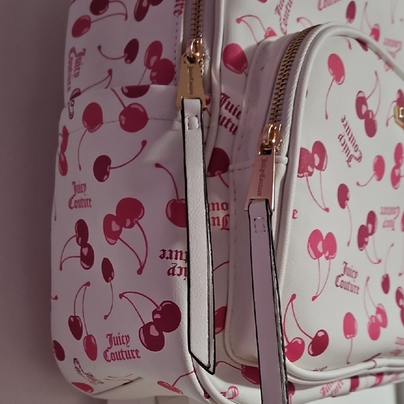 Juicy Couture Cherry Pattern Backpack in White and Pink - Picture 4 of 6